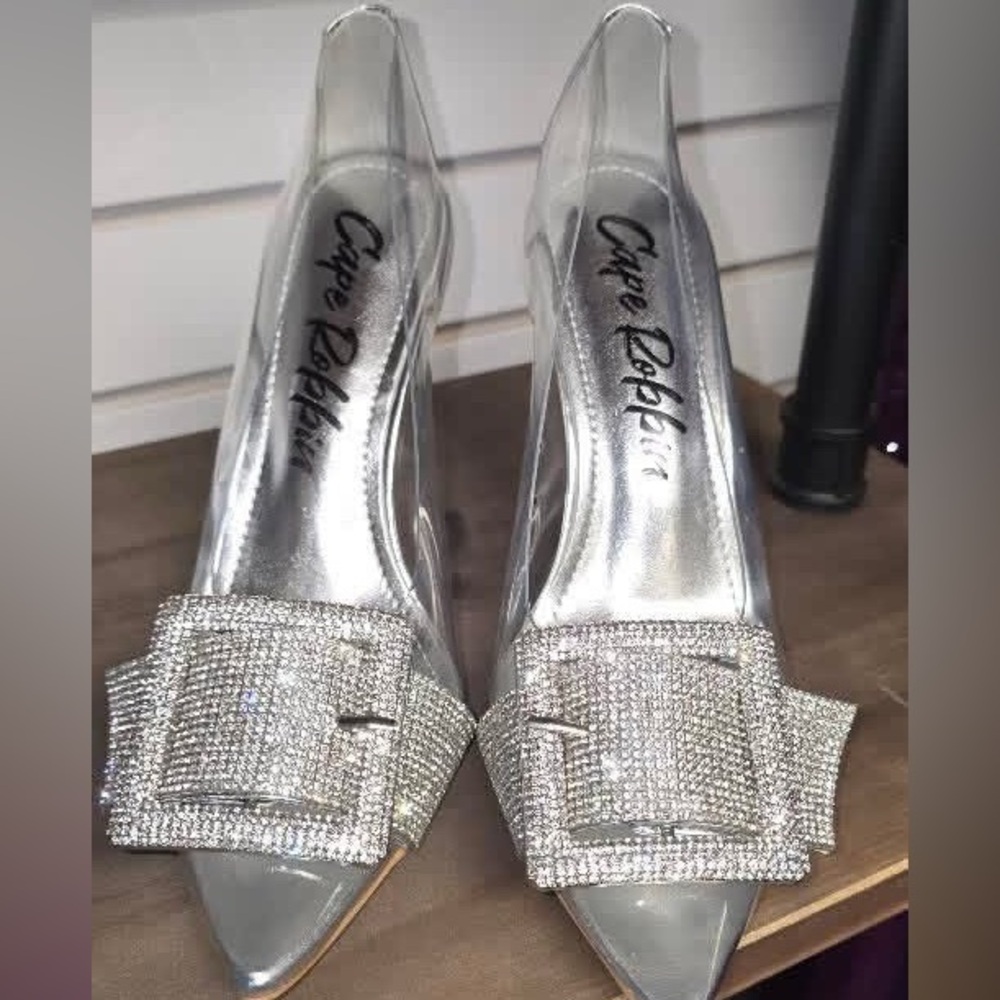 Silver clear heels by Cape Robbin size 7